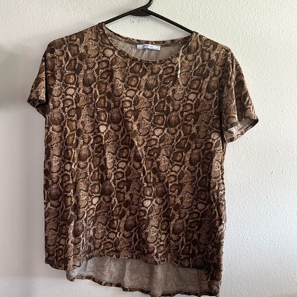 Zara short sleeve shirt snake skin